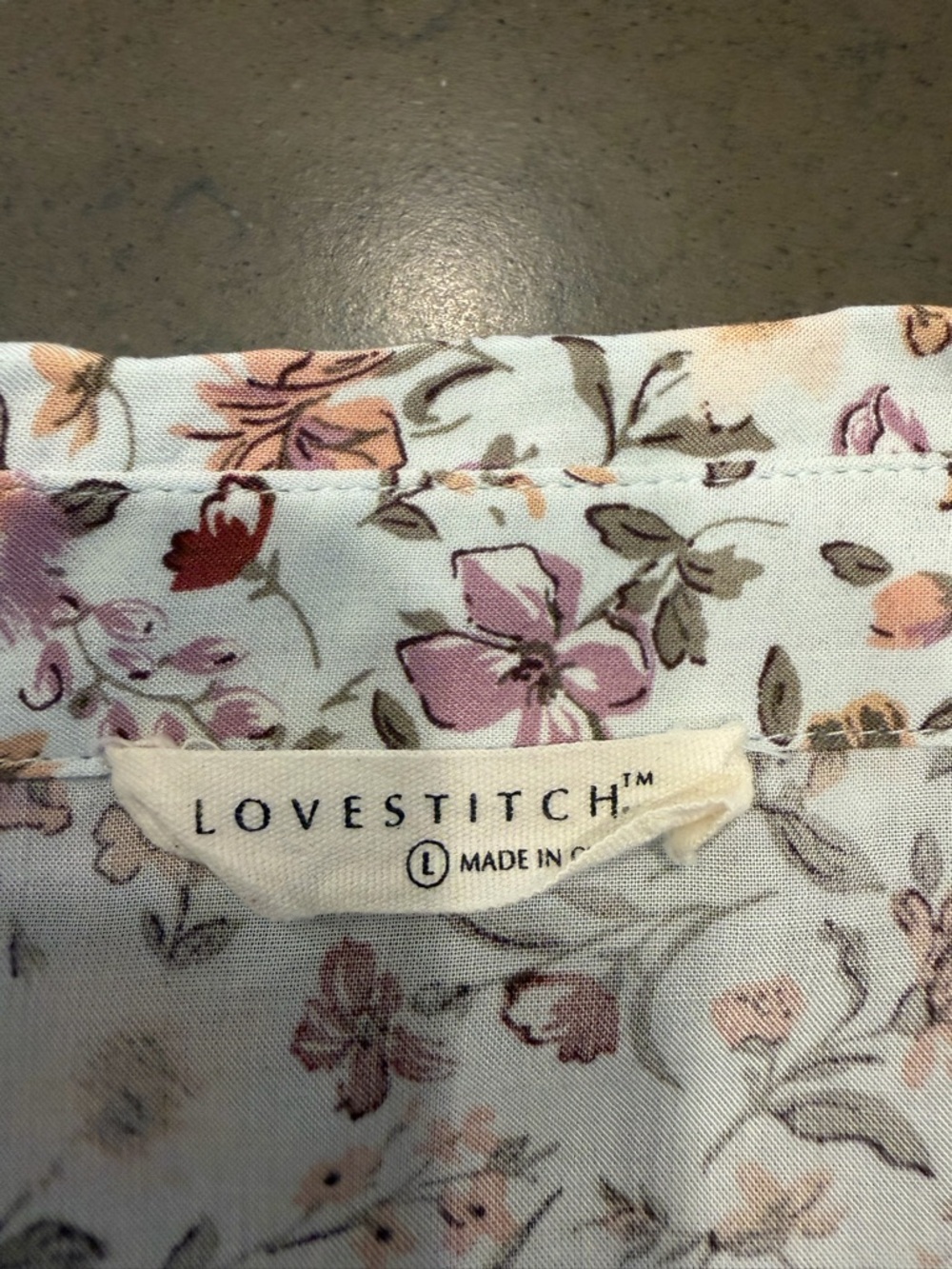 lovestitch White Floral Button-Front Blouse with Pink & Brown Floral Print - Picture 5 of 11